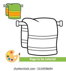 Coloring book for kids, towel vector