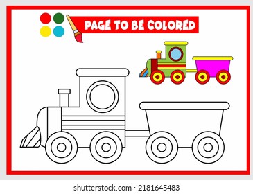 coloring book for kids. train