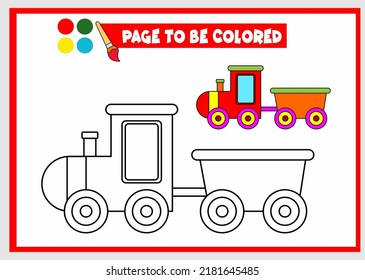 coloring book for kids. train