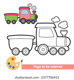 coloring book for kids, train vector