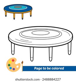 libro para colorear para niños, trampolín Vector