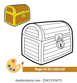 coloring book for kids, treasure chest vector