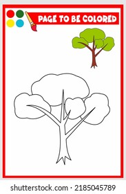 libro de colorear para niños. árbol