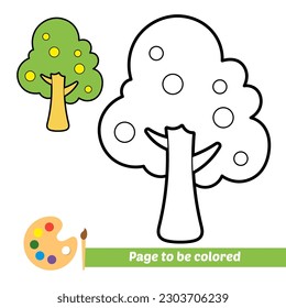 coloring book for kids, tree vector