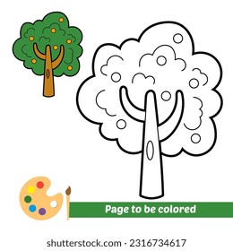 coloring book for kids, tree vector