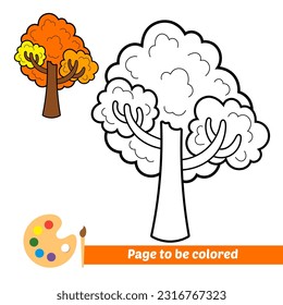 coloring book for kids, tree vector