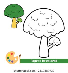 coloring book for kids, tree vector