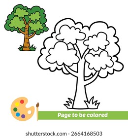 coloring book for kids, tree vector