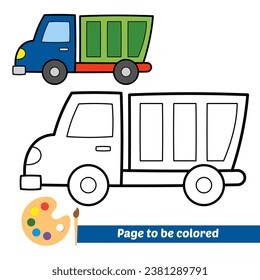 libro de coloración para niños, vector de camiones