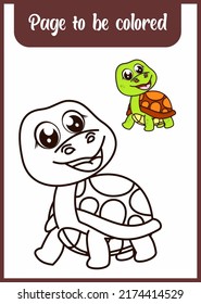 coloring book for kids. turtle