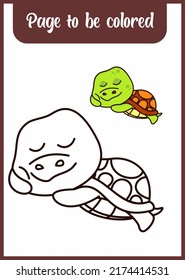 coloring book for kids. turtle