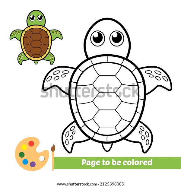 Coloring Book Kids Turtle Vector Stock Vector (Royalty Free) 2125398005 ...