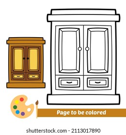 Coloring book for kids, wardrobe vector