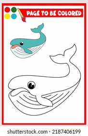 coloring book for kids. whale