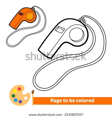 coloring book for kids, whistle vector