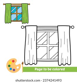 libro de colores para niños, vector de cortinas de ventanas