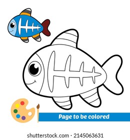 Coloring Book For Kids, X Ray Fish Vector