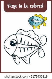 Coloring Book For Kids. X Ray Fish