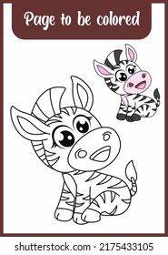 coloring book for kids. zebra