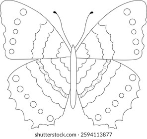 Coloring book for kids,butterfly vector illustration.Line art	