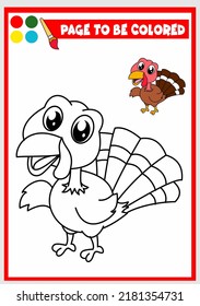 coloring book for kids.chicken turkey 