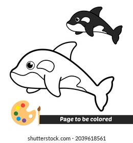 Coloring book, killer whale vector image