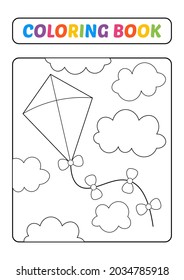 Coloring book, kite vector image