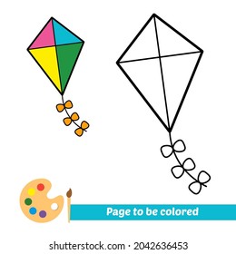 Coloring book, kite vector image