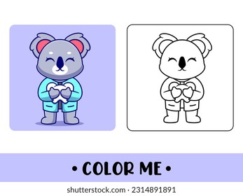 Coloring book koala bear doctor. Cute cartoon character. education for kids