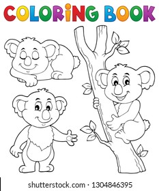 Coloring book koala theme 1 - eps10 vector illustration.