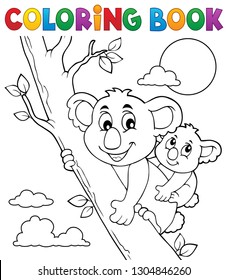 Coloring book koala theme 2 - eps10 vector illustration.