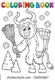 Coloring book Krampus theme 1 - eps10 vector illustration.