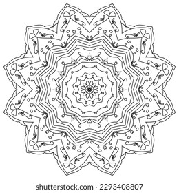 Libro de Colores Patrón de encaje El tatuaje. Vector Mandala. Floral. Flor. Oriental. Página Libro. Esquema.Patrón de mandala abstracta del vector. Arte en la pared. Simple
