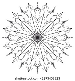Coloring book Lace pattern The tattoo. Vector Mandala. Floral. Flower. Oriental. Book Page. Outline.Vector abstract mandala pattern. Art on the wall. Simple
