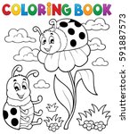 Coloring book ladybug theme 3 - eps10 vector illustration.