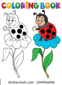 Coloring book ladybug theme 6 - eps10 vector illustration.