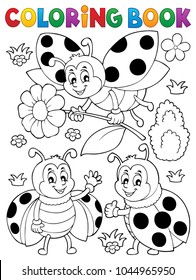 Coloring book ladybug theme 7 - eps10 vector illustration.