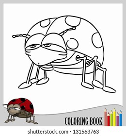 Coloring book - ladybug (vector)