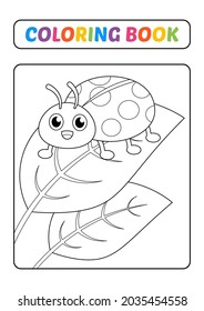 Coloring book, ladybug vector image