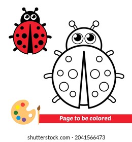 Coloring book, ladybug vector image