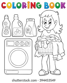 Coloring book laundry theme 1 - eps10 vector illustration.
