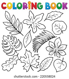 El libro coloreado deja el tema 1 - ilustración vectorial eps10.