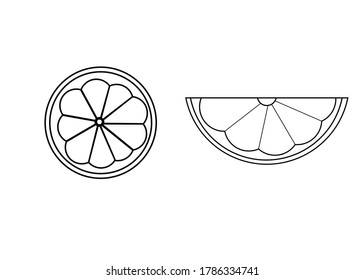 Coloring book with lemon images - vector illustration, perfect for children's books.