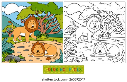 Libro para colorear (leones)