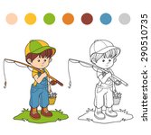 Coloring book (little boy fisher)