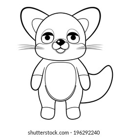 coloring book little fox. vector version