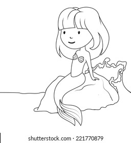 Coloring book: Little mermaid