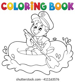 Libro de colorear pequeño tema de marinero 1 - ilustración vectorial eps10.