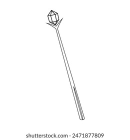 Coloring book magic wand vector illustration