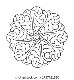 Libro de coloración, mandala, elementos abstractos, patrón de flor. Para adultos y niños mayores. Ornar ilustración vectorial dibujada a mano.